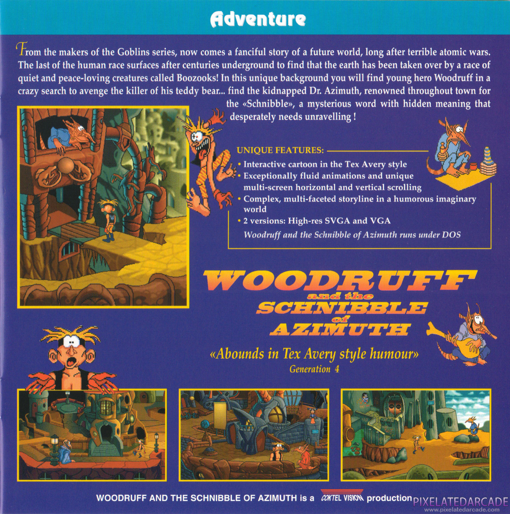 The Bizarre Adventures of Woodruff and the Schnibble Advertisement: Sierra 1994-1995 Multimedia Catalog