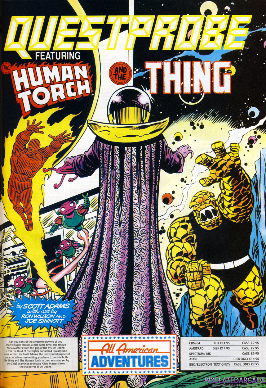 Questprobe featuring Human Torch and the Thing Advertisement: May 1986 magazine ad Questprobe featuring Human Torch and the Thing Advertisement: May 1986 magazine ad