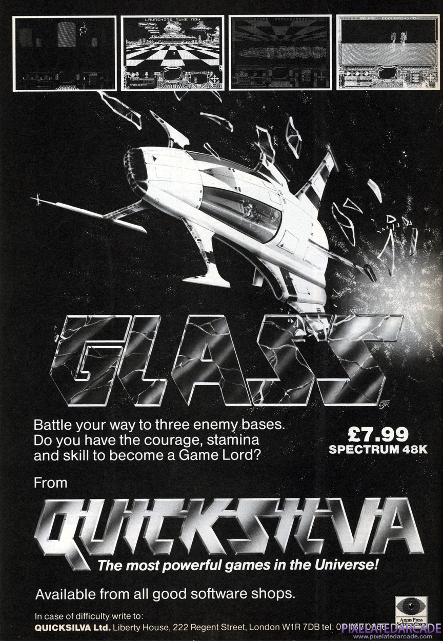 Glass Advertisement: August 1985 magazine ad