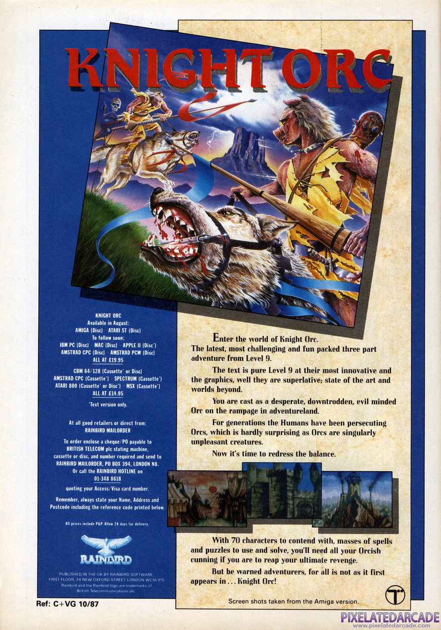 Knight Orc Advertisement: October 1987 magazine ad