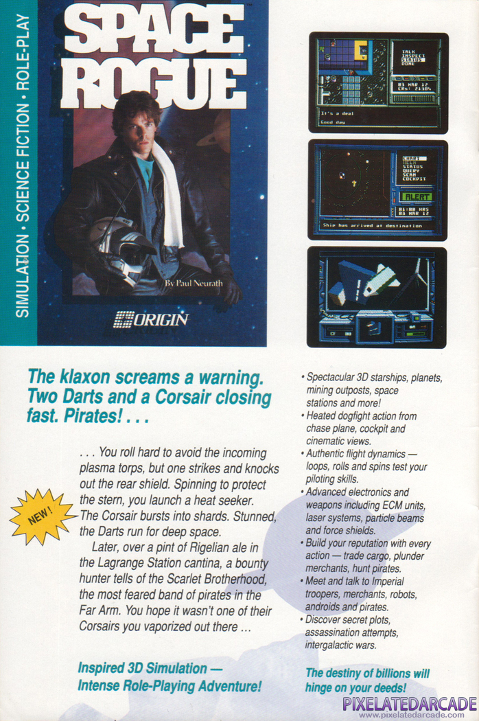 Space Rogue Advertisement: Origin 1990 Product Catalog