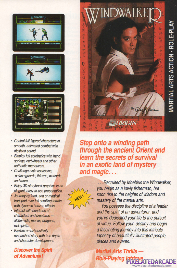 Windwalker Advertisement: Origin 1990 Product Catalog