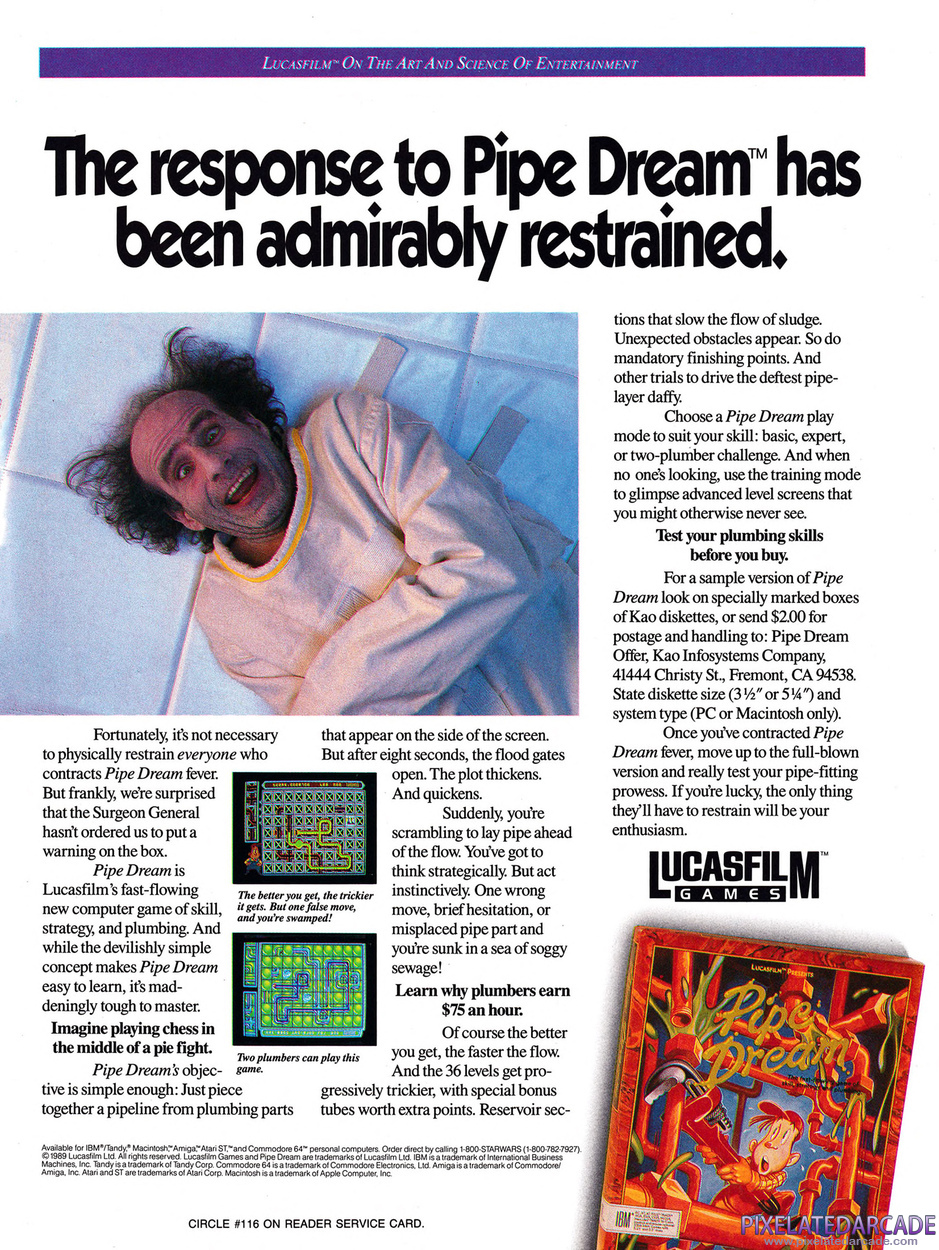 Pipe Dream Advertisement: January 1990 magazine ad