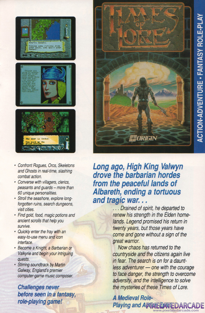 Times of Lore Advertisement: Origin 1990 Product Catalog