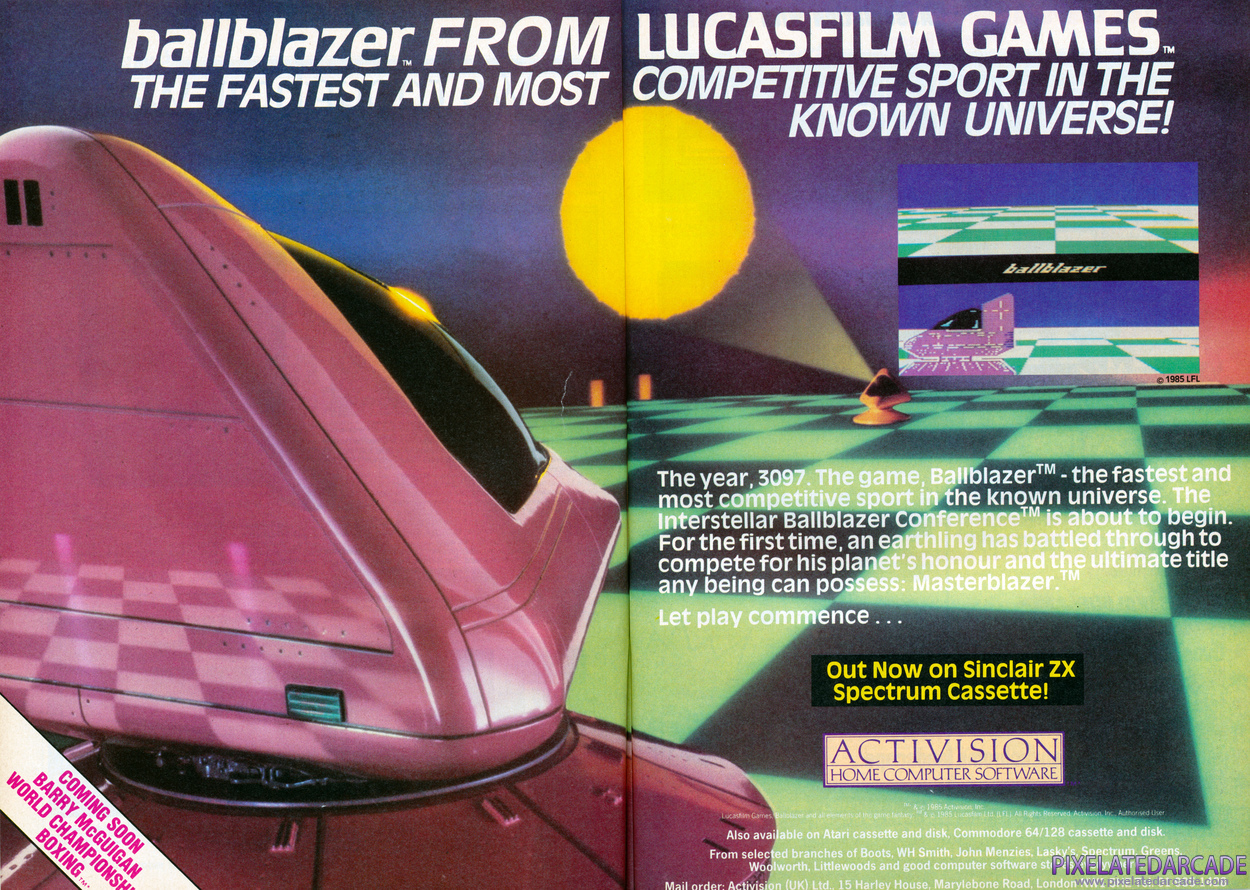 Ballblazer Advertisement: December 1985 magazine ad