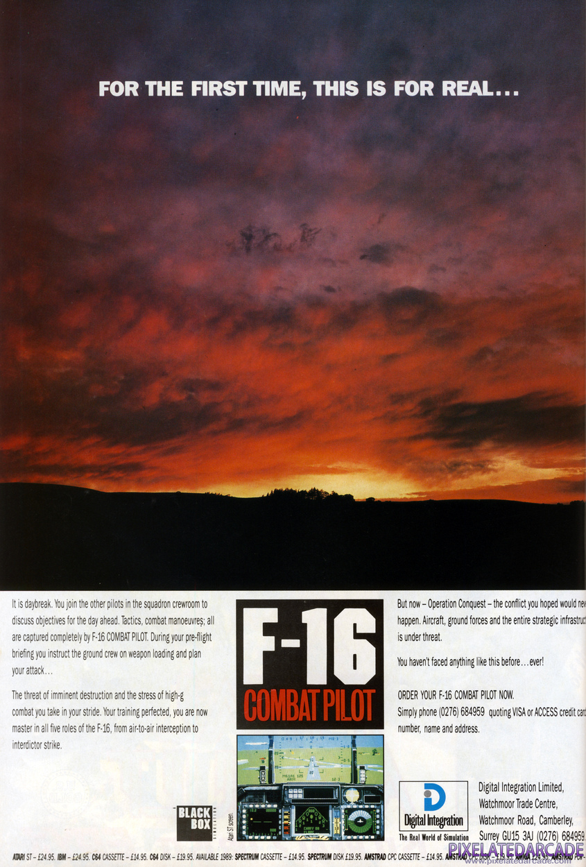 F-16 Combat Pilot Advertisement: December 1988 magazine ad