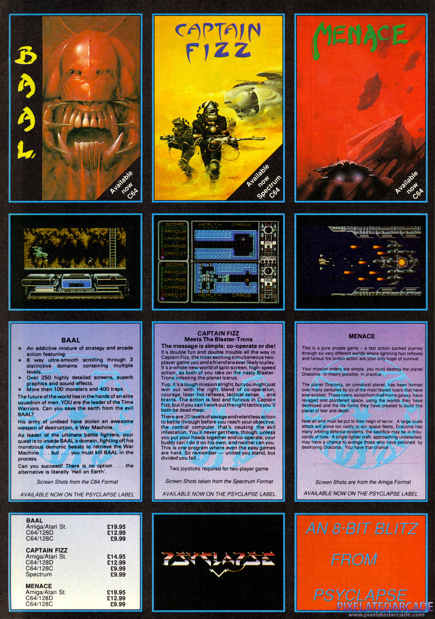 Menace Advertisement: July 1989 magazine ad