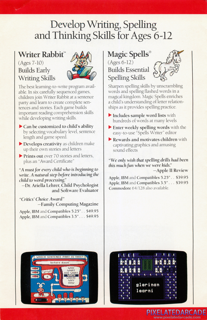 Magic Spells Advertisement: The Learning Company product catalog