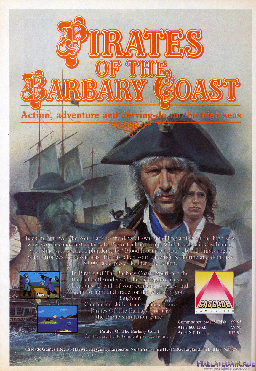 Pirates of the Barbary Coast Advertisement: August 1987 magazine ad