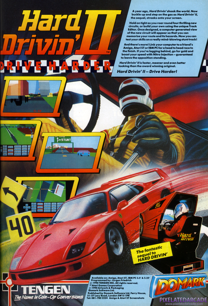 Hard Drivin' II: Drive Harder Advertisement: January 1991 magazine ad