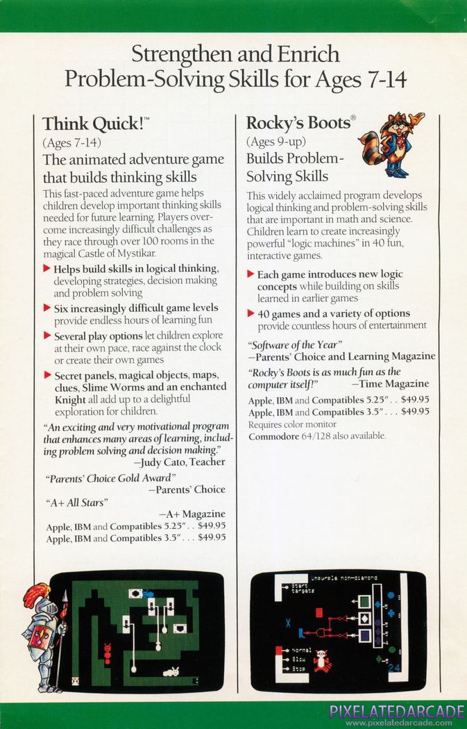 Rocky's Boots Advertisement: The Learning Company product catalog