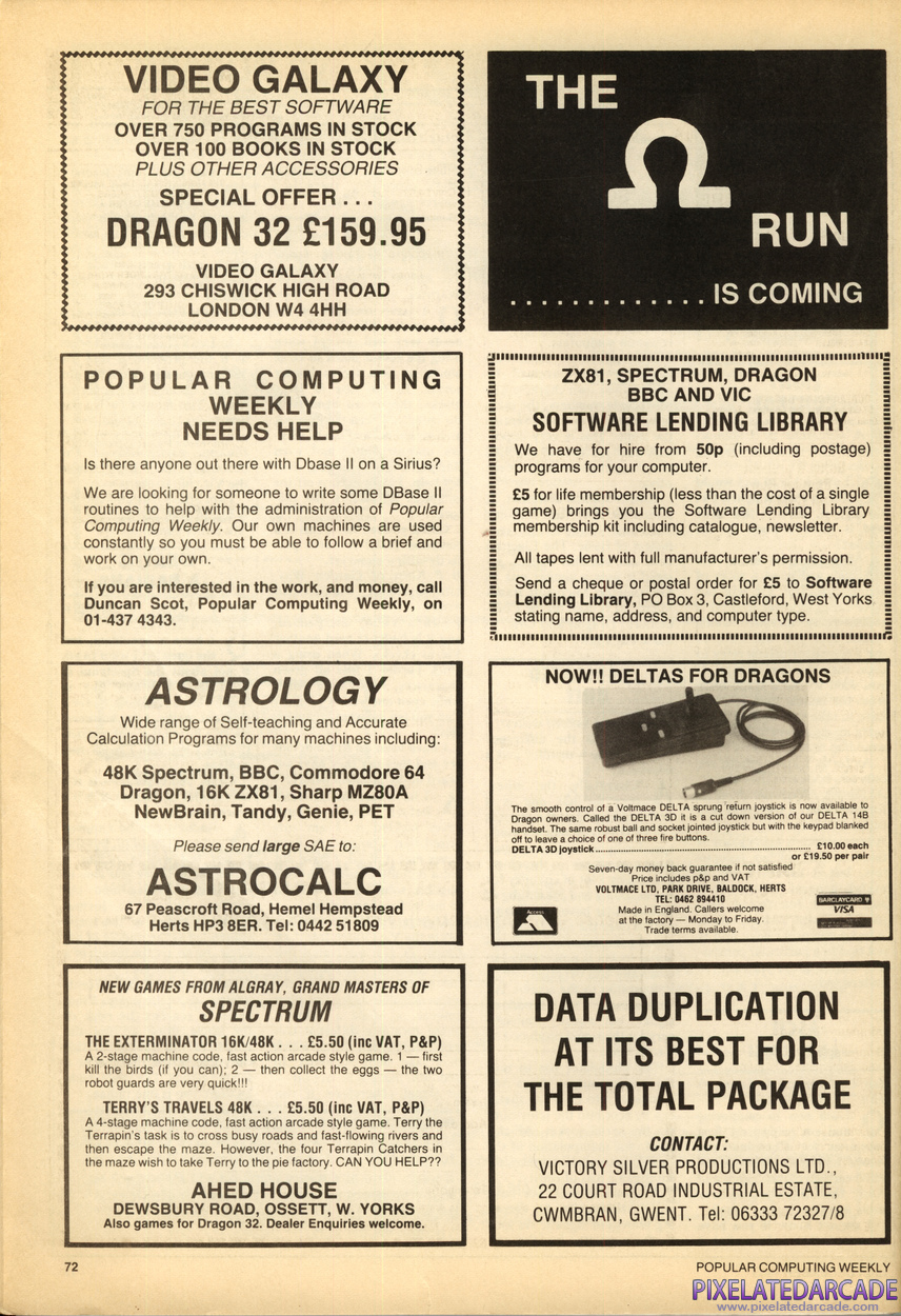 Terry's Travels Advertisement: December 1983 magazine ad (bottom left)
