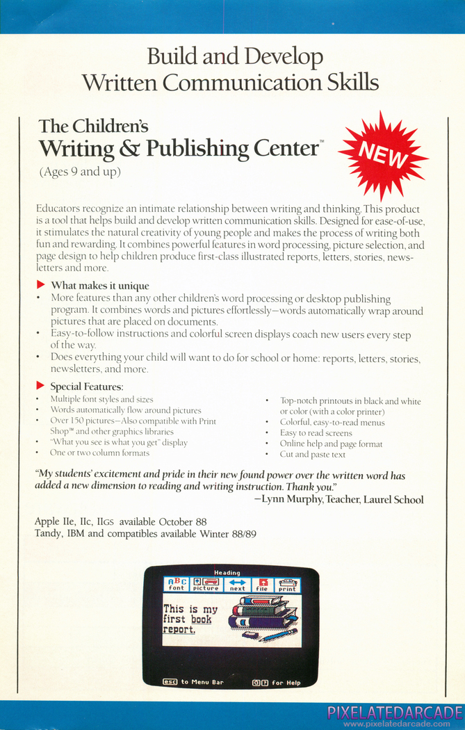 The Children's Writing & Publishing Center Advertisement: The Learning Company product catalog
