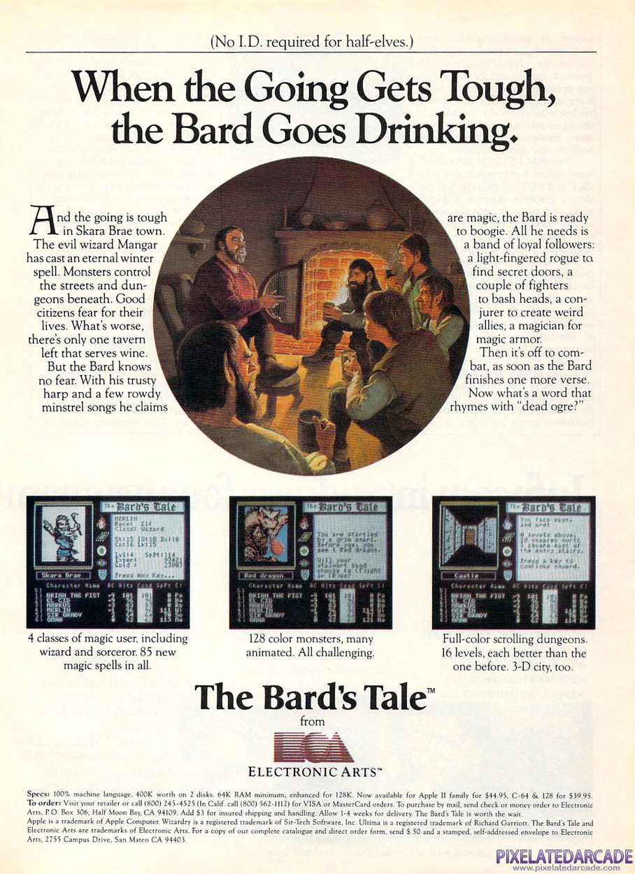 Tales of the Unknown: Volume I - The Bard's Tale Advertisement: January 1987 magazine ad Tales of the Unknown: Volume I - The Bard's Tale Advertisement: January 1987 magazine ad
