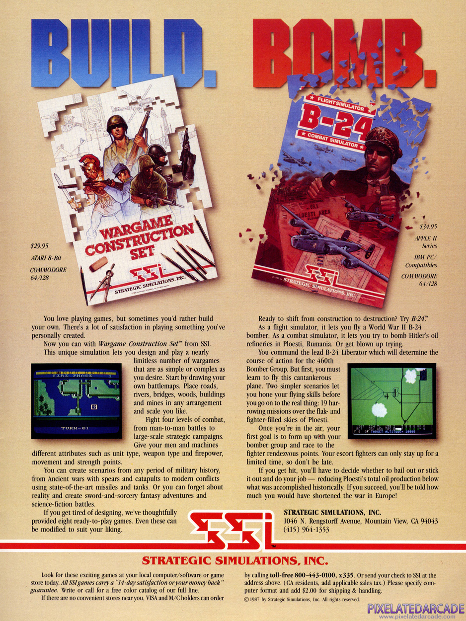 Wargame Construction Set Advertisement: August 1987 magazine ad