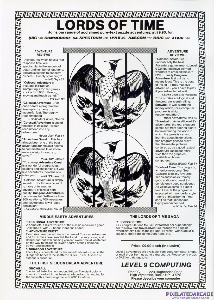 Lords of Time Advertisement: April 1984 magazine ad