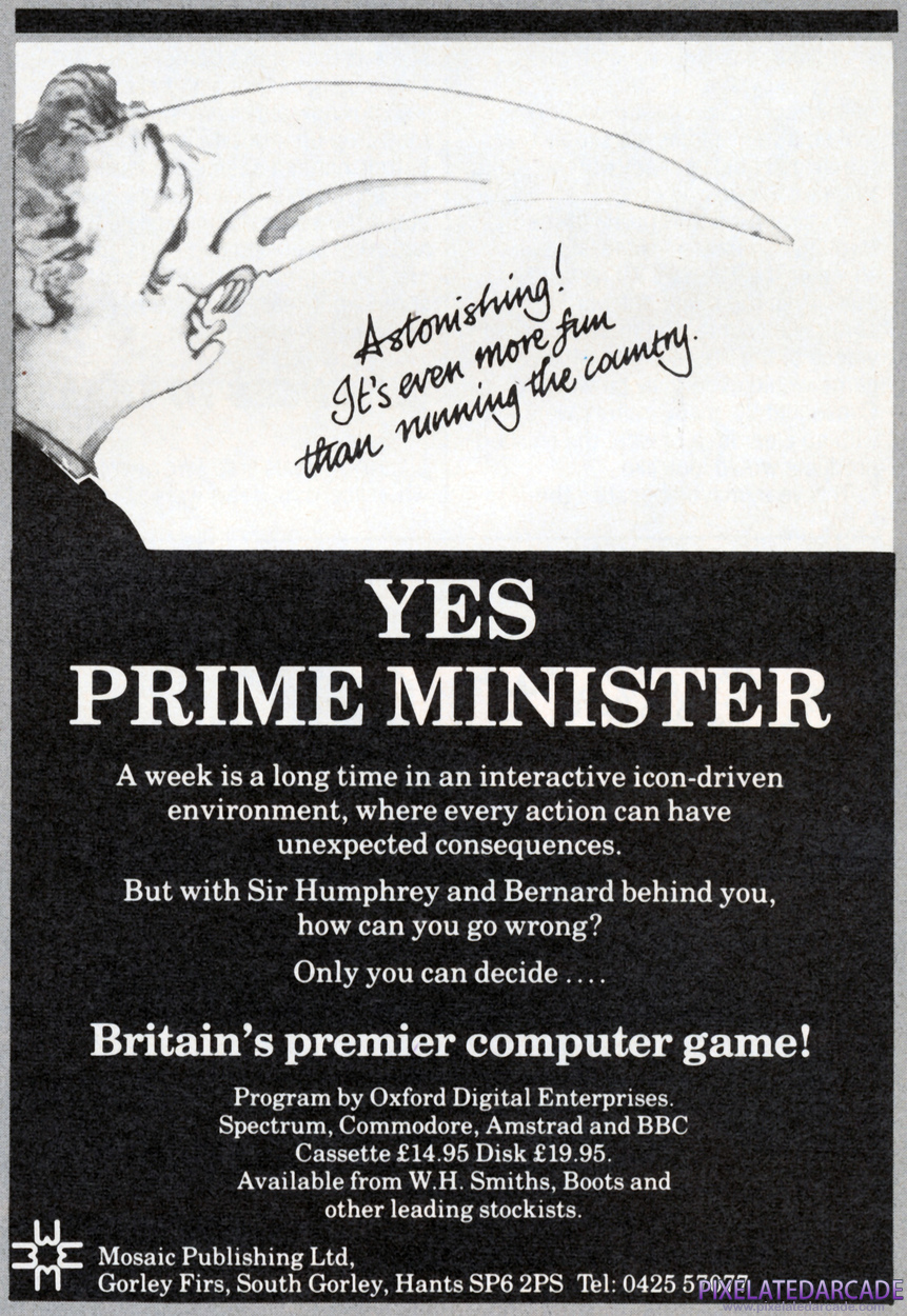 Yes, Prime Minister Advertisement: November 1987 magazine ad