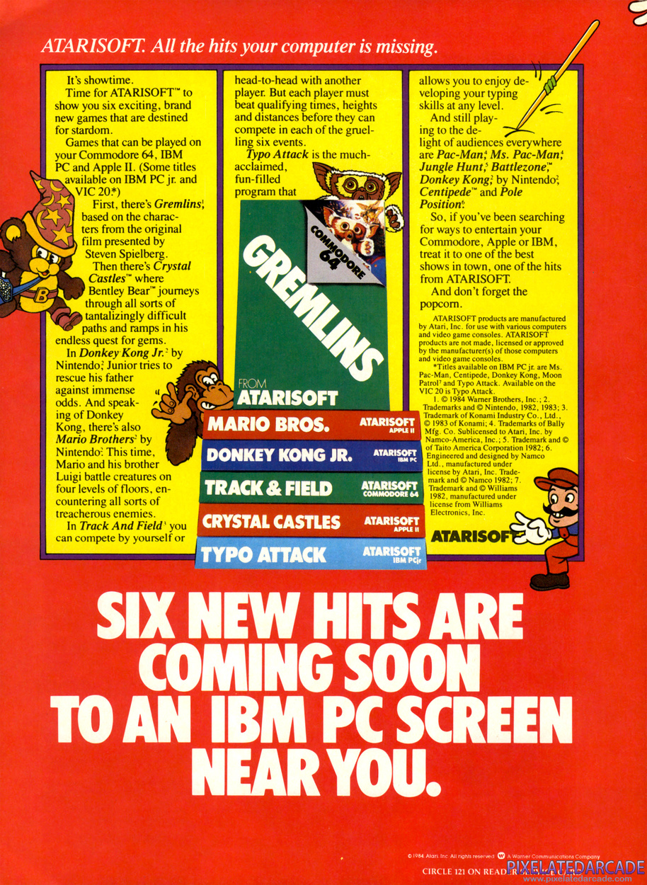 Gremlins Advertisement: Atarisoft September 1984 magazine ad