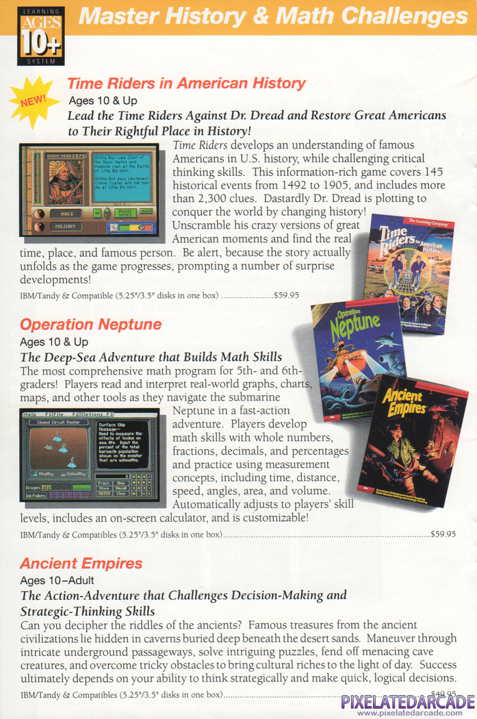 Operation Neptune Advertisement: The Learning Company 1992-1993 product catalog