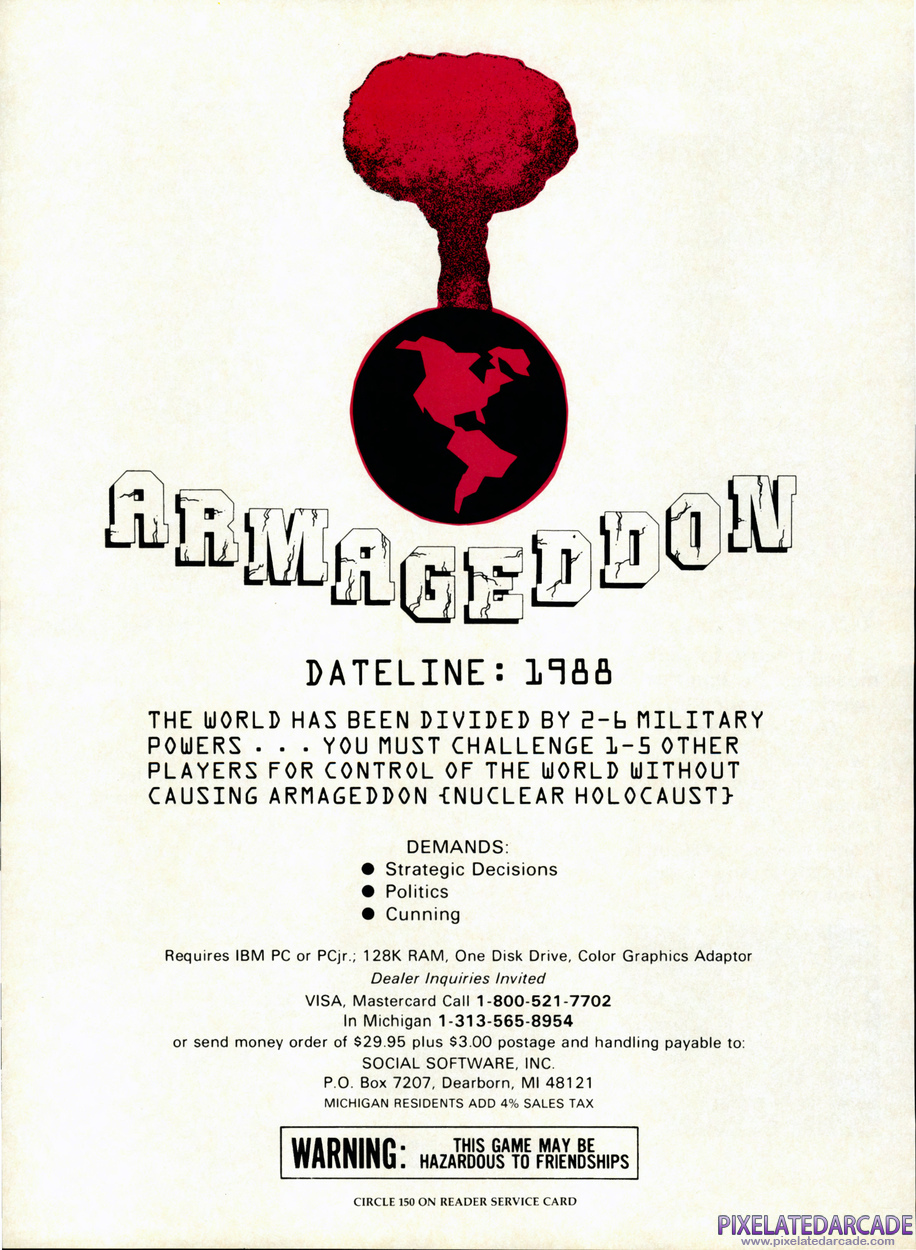 Armageddon Advertisement: November 1984 magazine ad