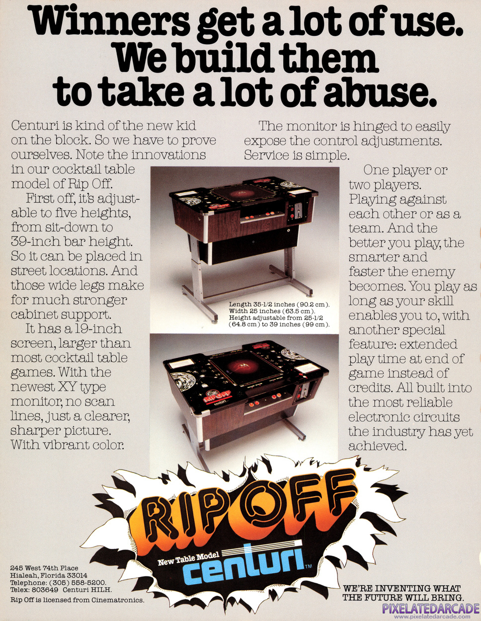 Rip Off Advertisement: Cocktail table version flyer - Back