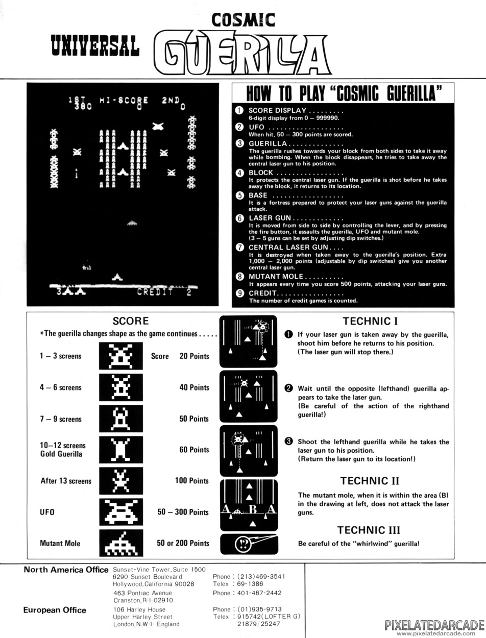 Cosmic Guerilla Advertisement: Cosmic Guerilla flyer - Back