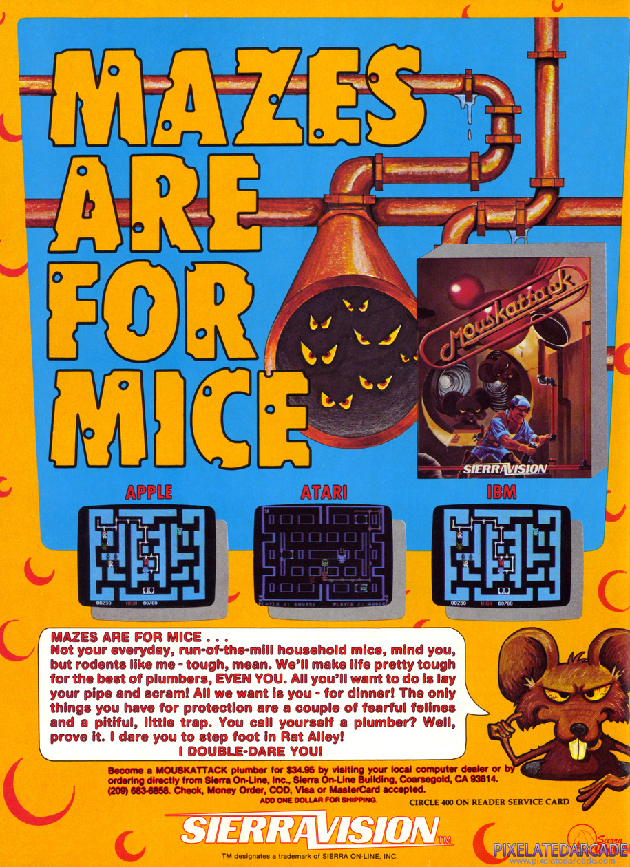 Mouskattack Advertisement: March 1983 magazine ad