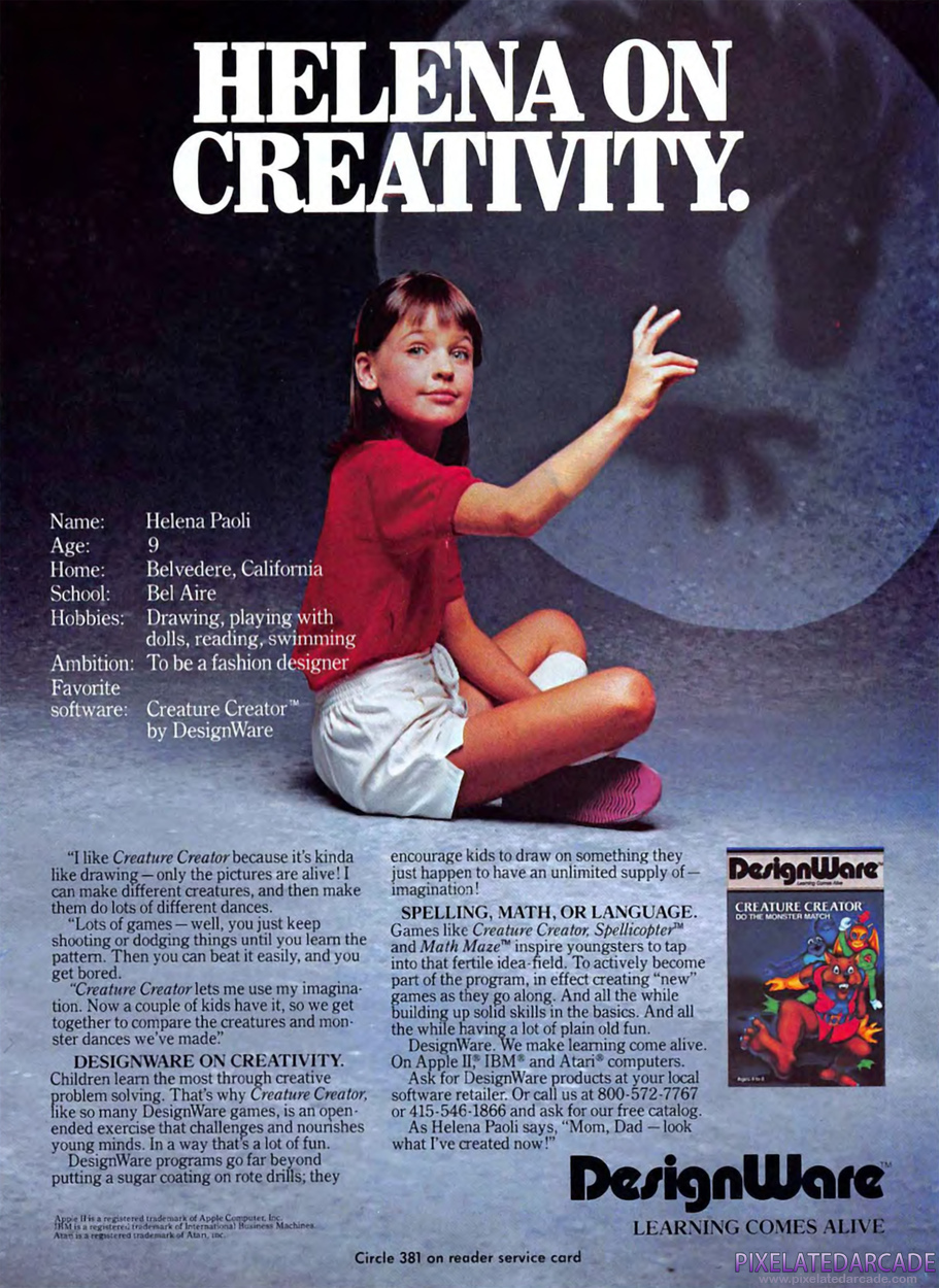 Creature Creator Advertisement: December 1983 magazine ad