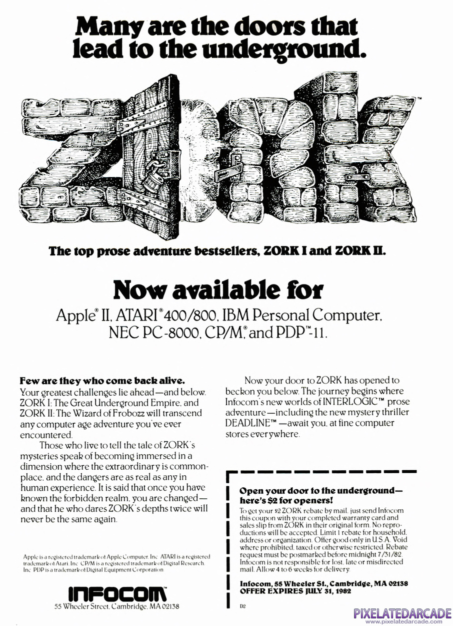 Zork: The Great Underground Empire Advertisement: June 1982 magazine ad