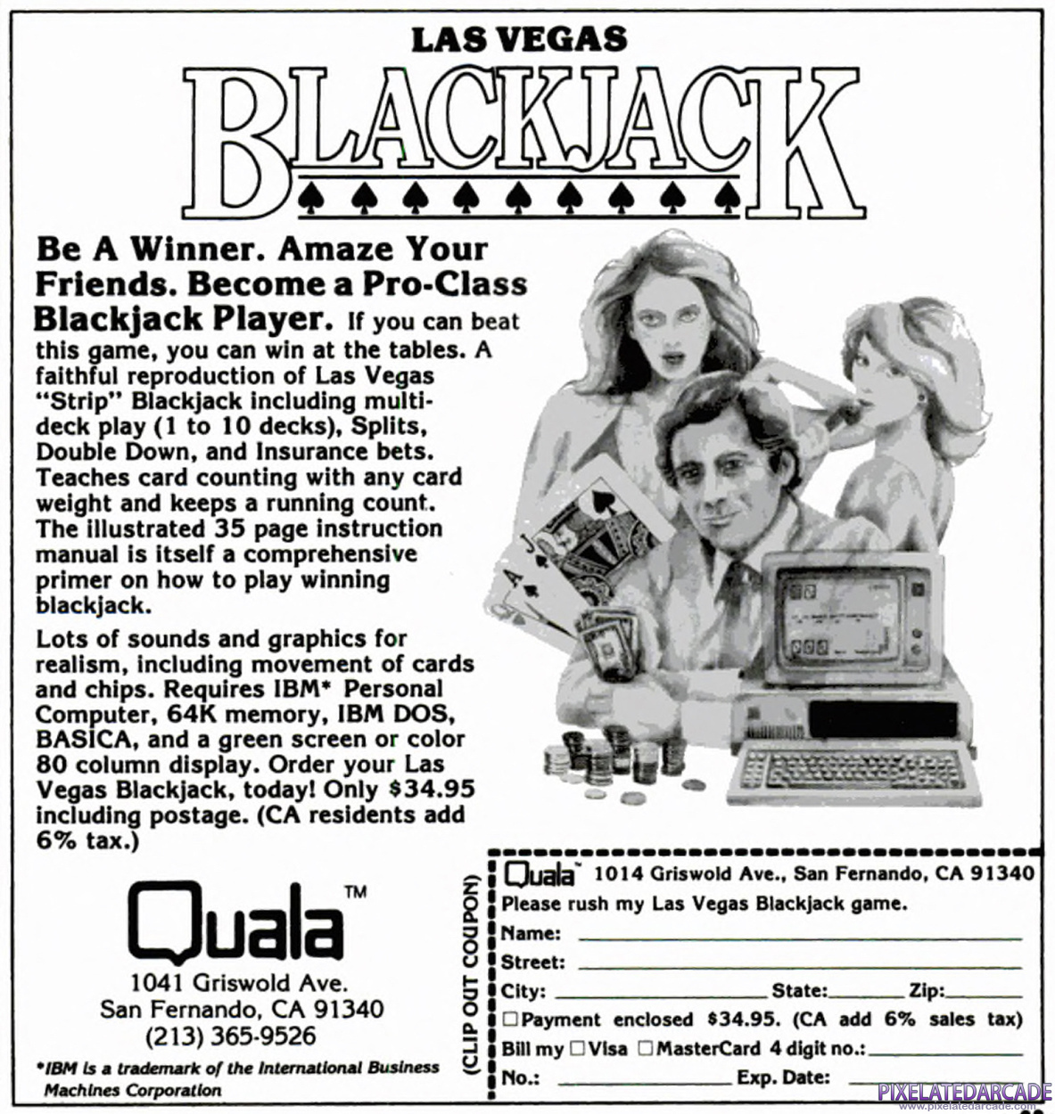 Las Vegas Blackjack Advertisement: April 1982 magazine ad