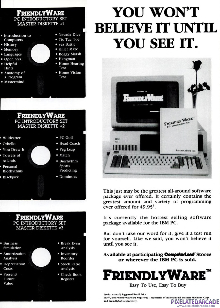 FriendlyWare P.C. Introductory Set Advertisement: September 1982 magazine ad