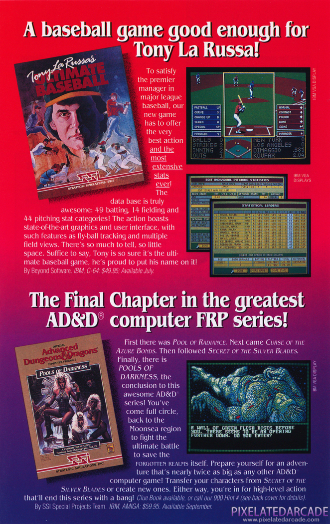 Pools of Darkness Advertisement: SSI Spring/Summer 1991 product catalog supplement