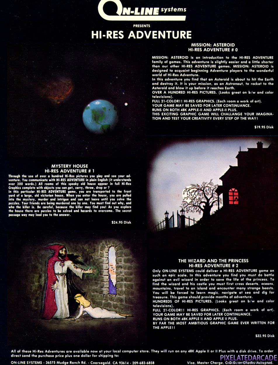Hi-Res Adventure #2: The Wizard and the Princess Advertisement: September 1981 magazine ad Hi-Res Adventure #2: The Wizard and the Princess Advertisement: September 1981 magazine ad