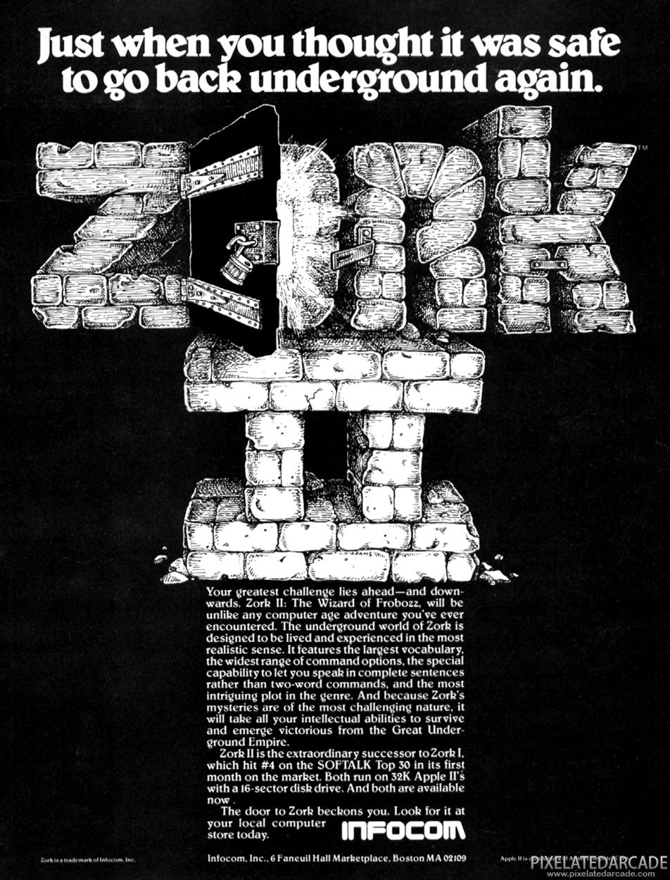 Zork II: The Wizard of Frobozz Advertisement: March 1982 magazine ad