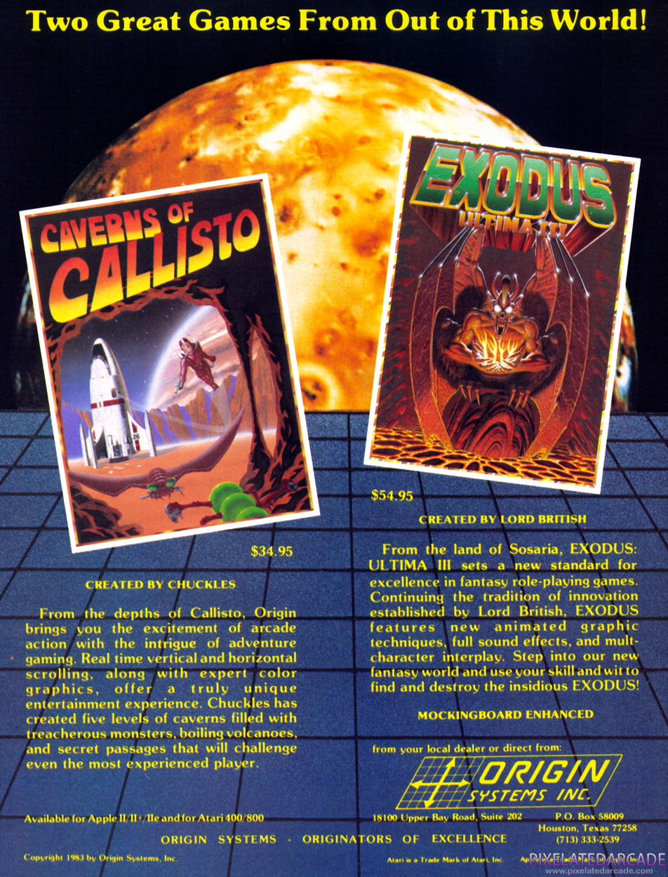 Caverns of Callisto Advertisement: November 1983 magazine ad