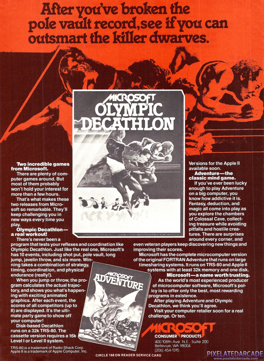 Olympic Decathlon Advertisement: September 1980 magazine ad