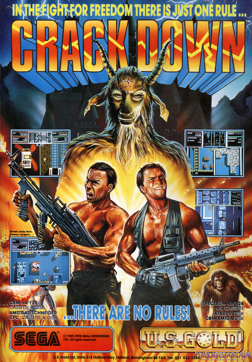Crack Down Advertisement: April 1990 magazine ad