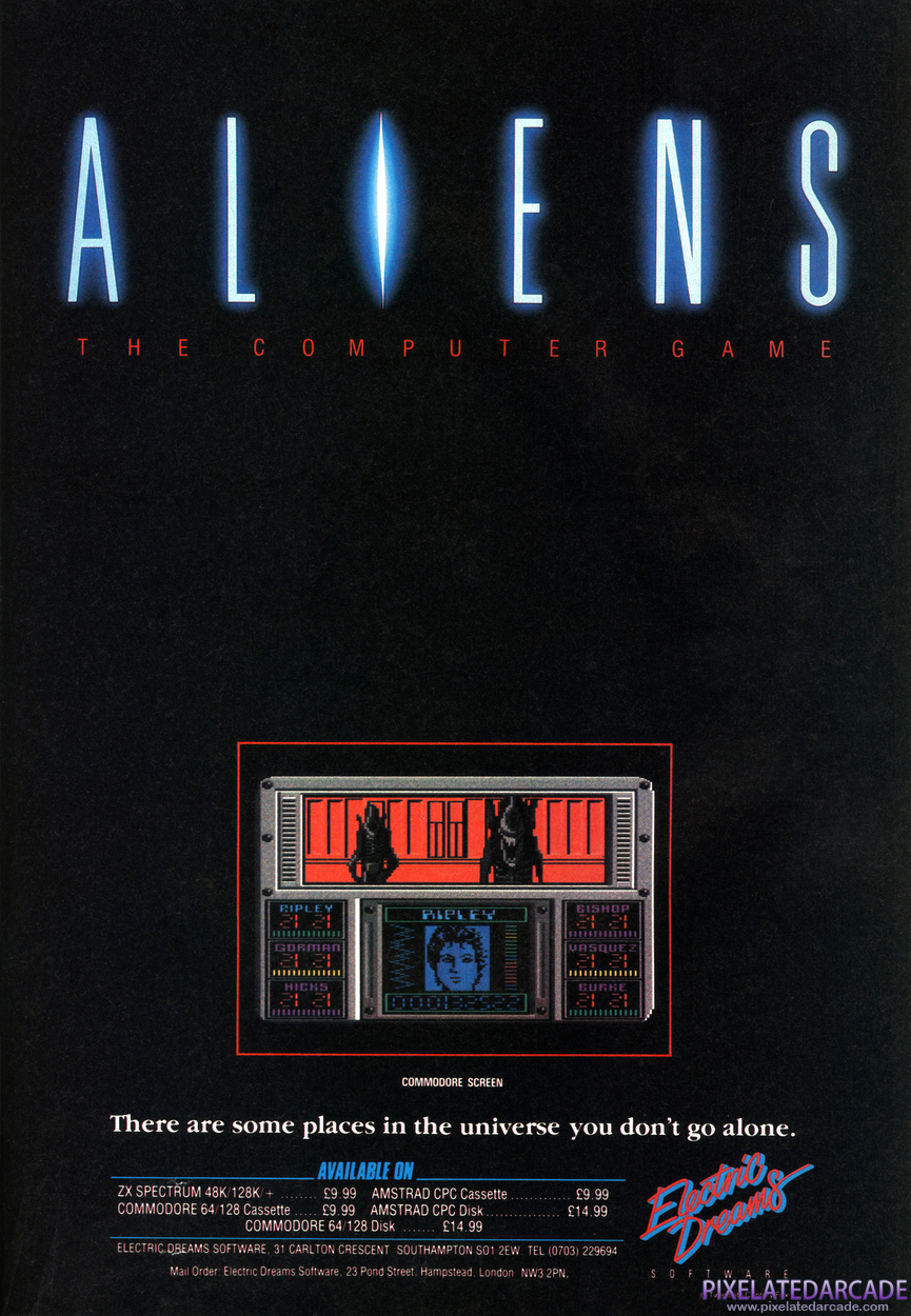 Aliens: The Computer Game Advertisement: December 1986 magazine ad