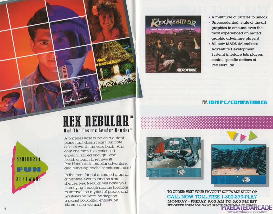 Rex Nebular and the Cosmic Gender Bender Advertisement: Microprose product catalog