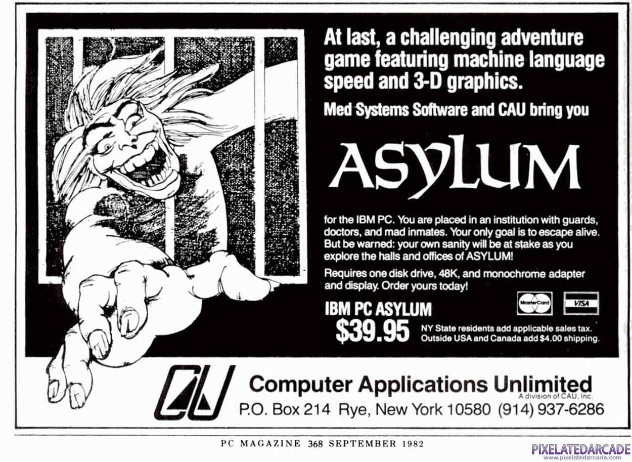 Asylum Advertisement: September 1982 magazine ad