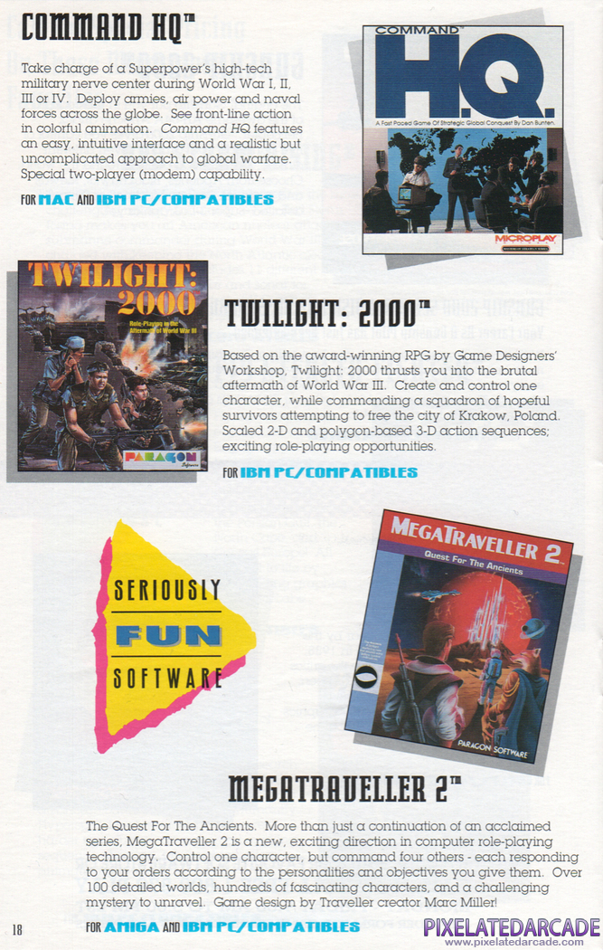 Twilight: 2000 Advertisement: Microprose product catalog