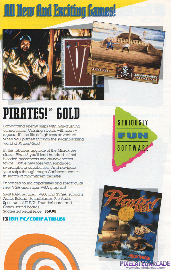 Pirates! Gold Advertisement: Microprose product catalog
