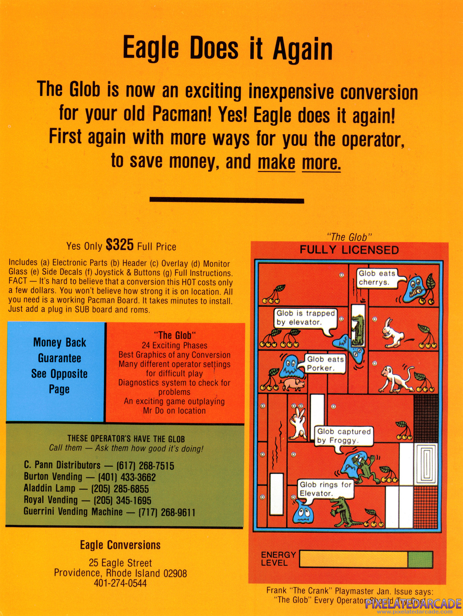 The Glob Advertisement: The Glob flyer (Eagle Conversions version) - Front