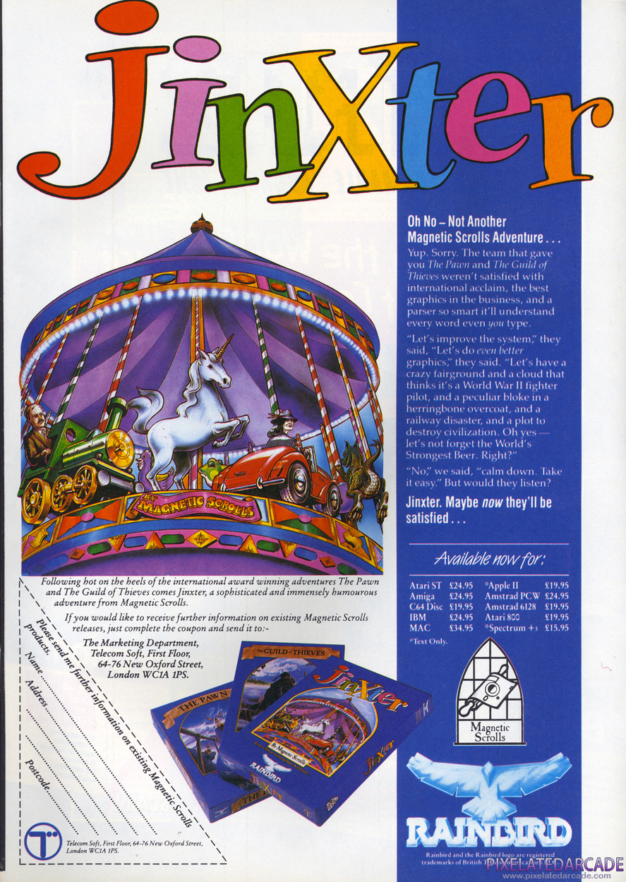 Jinxter Advertisement: February 1988 magazine ad