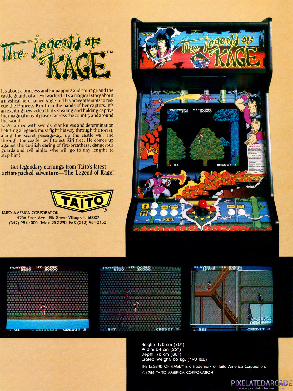 The Legend of Kage Advertisement: The Legend of Kage flyer - Back