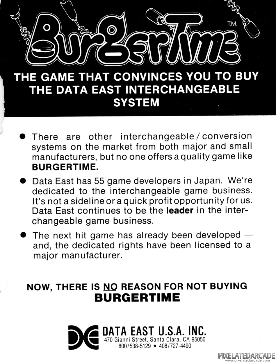 BurgerTime Advertisement: BurgerTime flyer - Alternate
