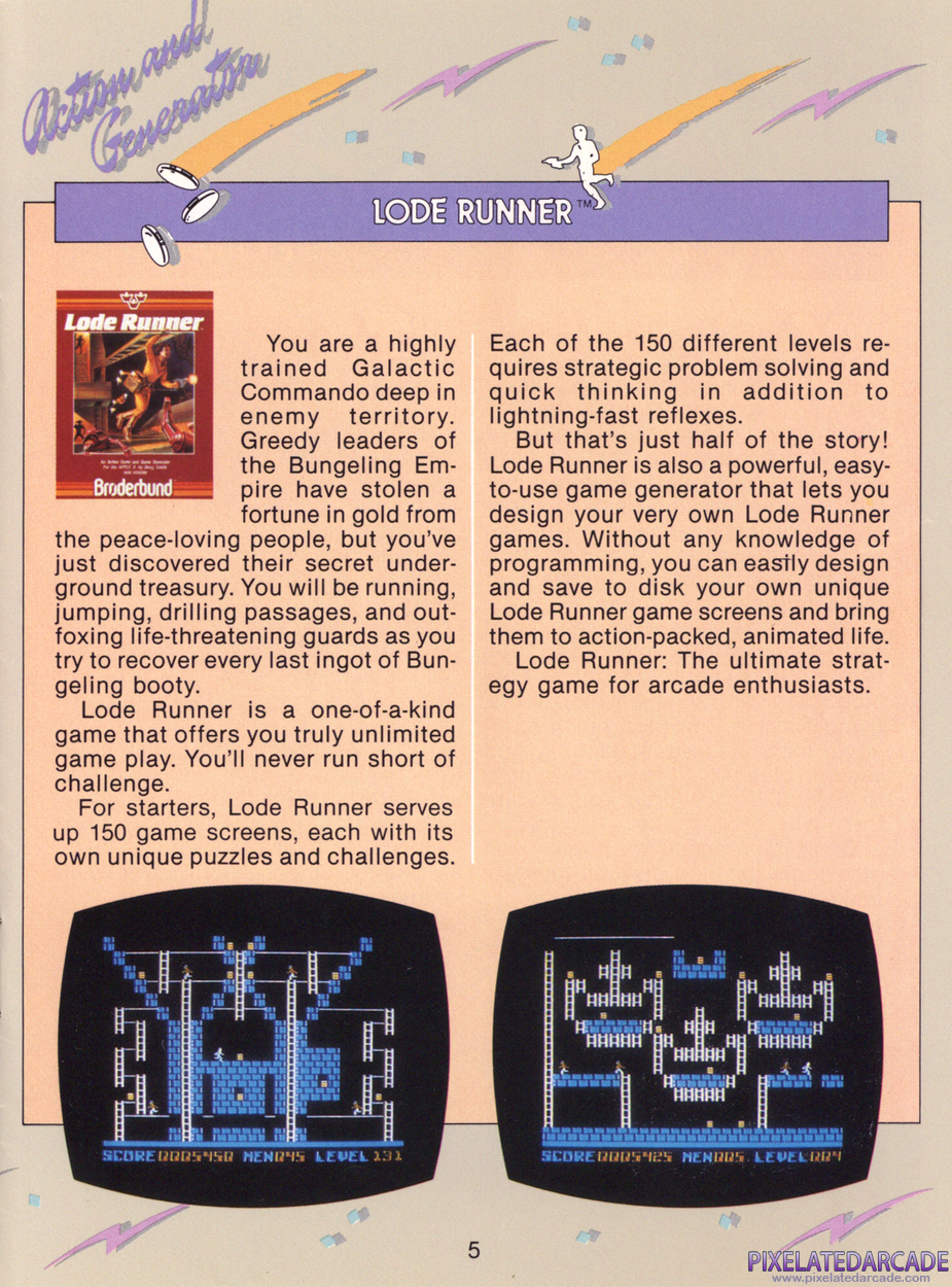 Lode Runner Advertisement: Brøderbund 1983 product catalog