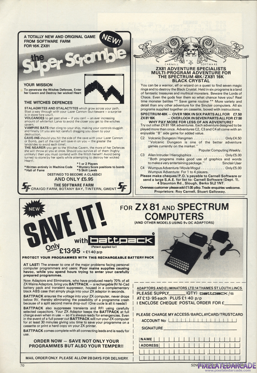 Black Crystal Advertisement: December 1982 magazine ad