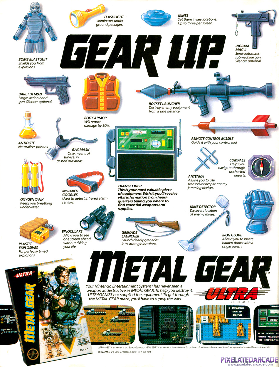 Metal Gear Advertisement: July 1989 magazine ad