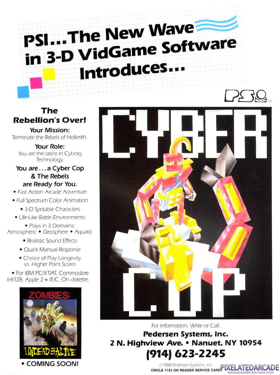 Cyber Cop Advertisement: May 1989 magazine ad